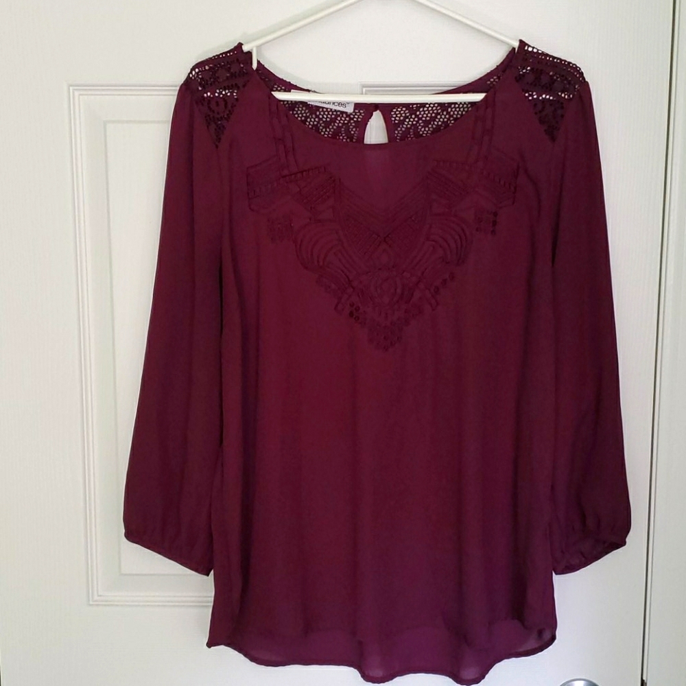 Burgundy top